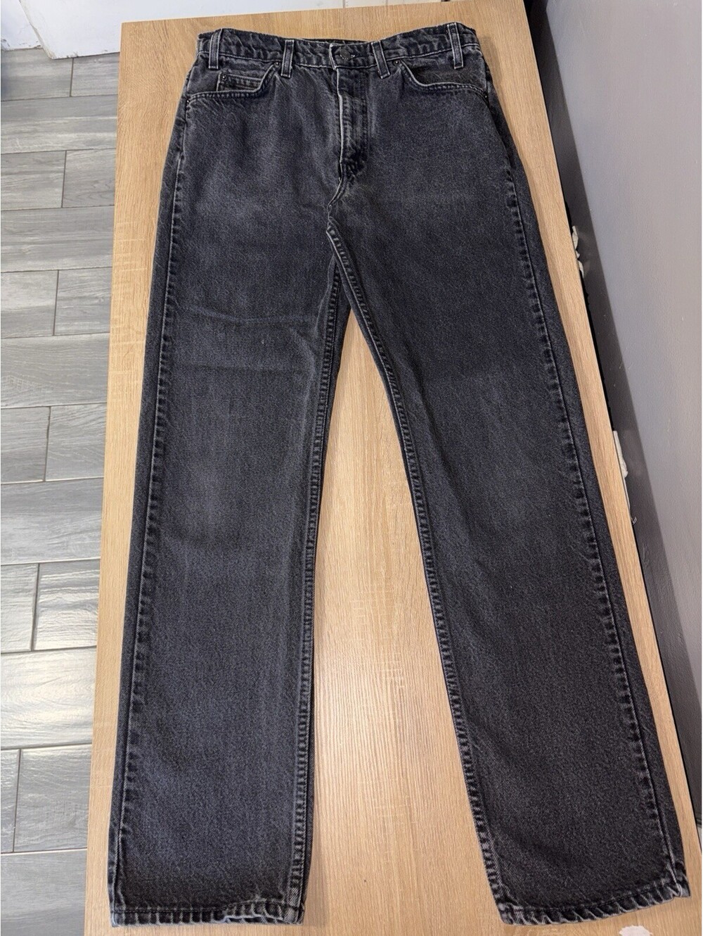 Vintage 90s Levis 505 Jeans Men 33x32 Black Made in USA Orange Tab Straight Leg